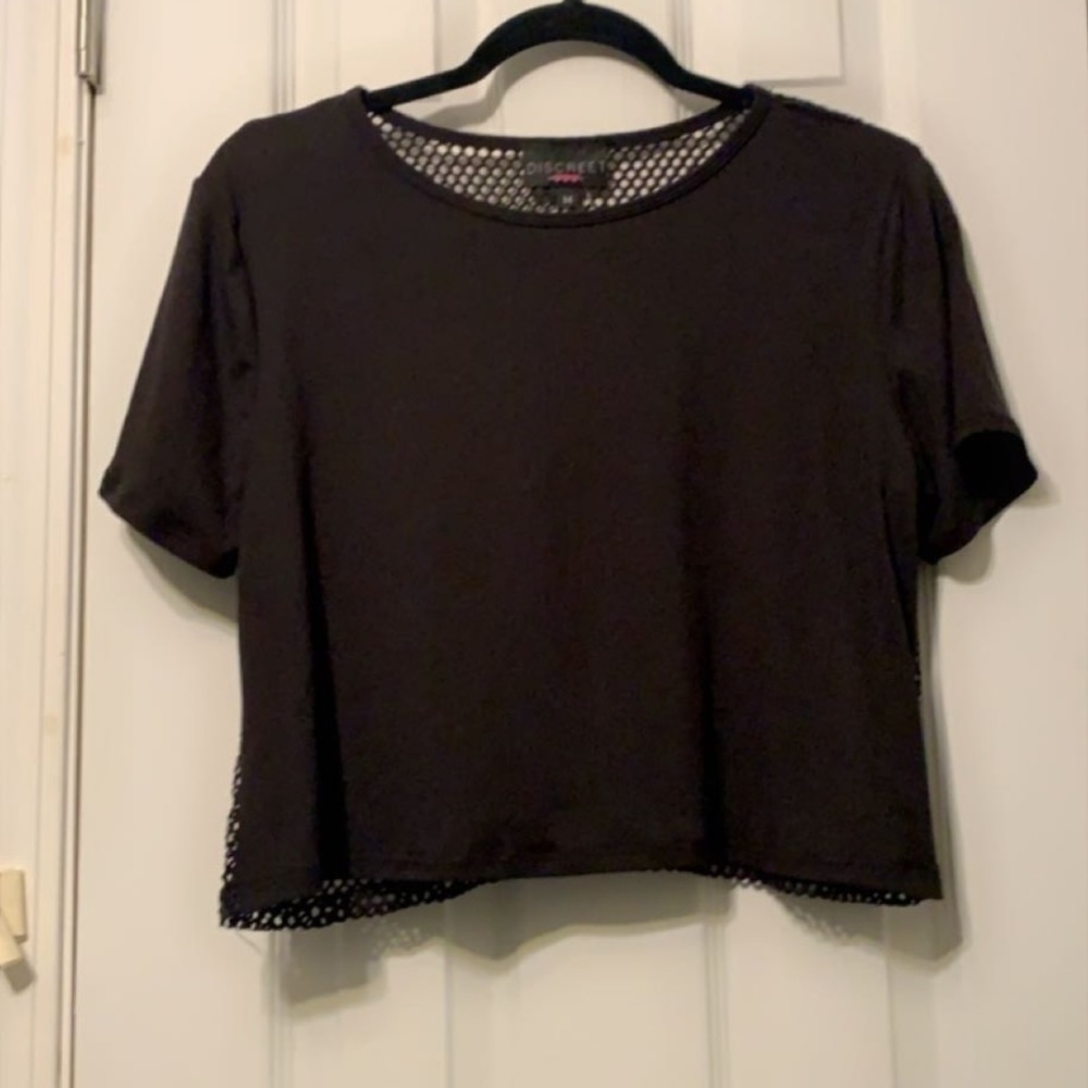 Discreet Mesh Fishnet Back Top